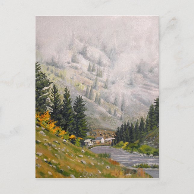 Scenic Taylor River Colorado Painting Postcard (Front)