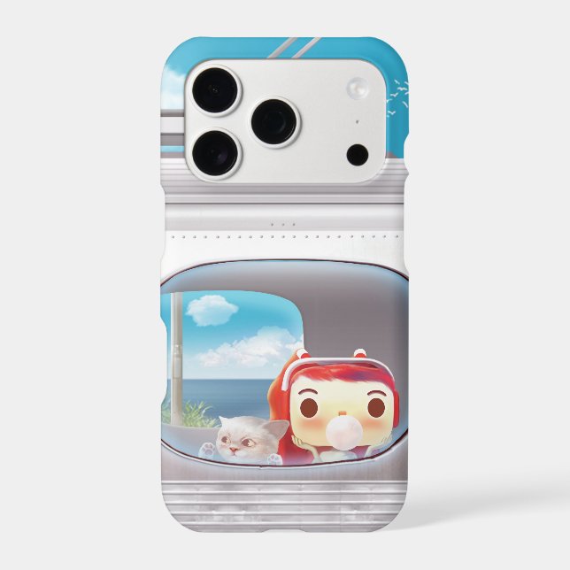 Scenic Train Ride: Bunny Girl & Cat Window Seat Case-Mate iPhone Case (Back)