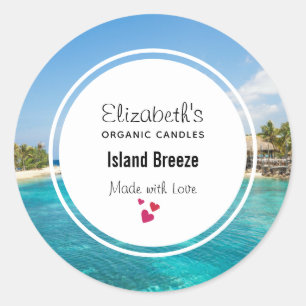 Scenic Tropical Beach Candle Soap Scent Classic Round Sticker