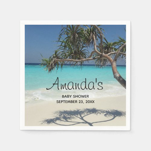 Scenic Tropical Beach Ocean Paradise Baby Shower Napkins