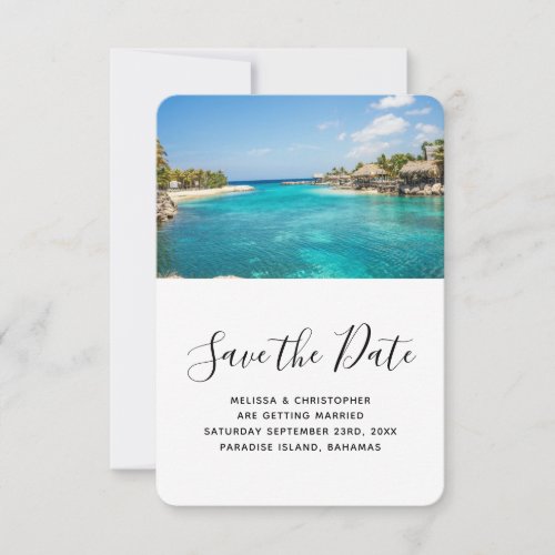 Scenic Tropical Beach Resort Destination Wedding Save The Date