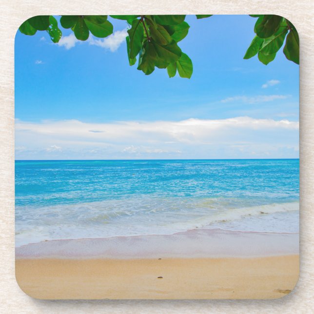 Scenic Tropical Beach Sun Sand and Surf Coaster (Front)