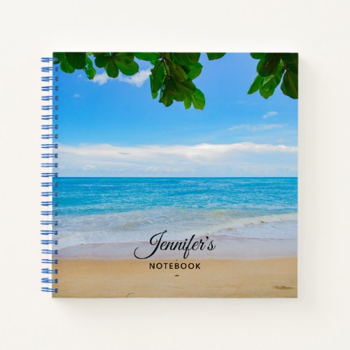 Scenic Tropical Beach Sun Sand and Surf Notebook