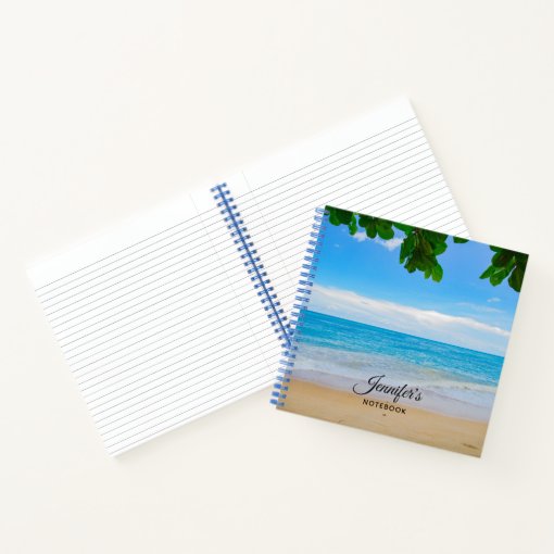 Scenic Tropical Beach Sun Sand and Surf Notebook | Zazzle