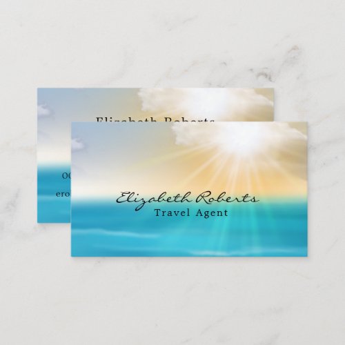 Scenic Tropical Beach Travel Agent Business Card