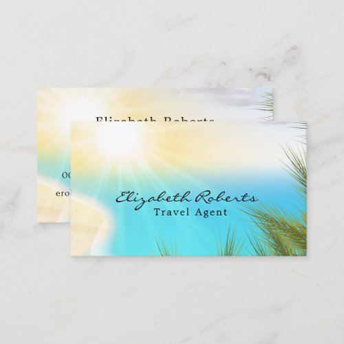 Scenic Tropical Beach Travel Agent Business Card