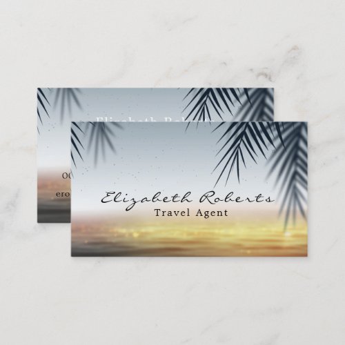 Scenic Tropical Beach Travel Agent Business Card