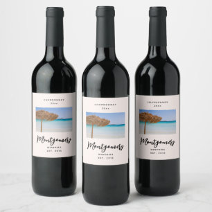 Scenic Tropical Beach Wine Making Label
