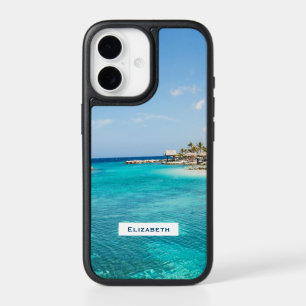 Scenic Tropical Beach with Thatched Huts Photo iPhone 17 Case