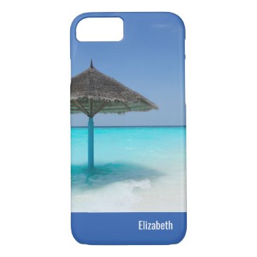 Scenic Tropical Beach with Thatched Umbrella iPhone 7 Case Scenic Tropical Beach with Thatched Umbrella iPhone 7 Case