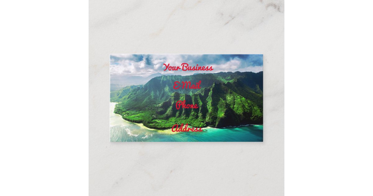 Scenic Tropical kauai Hawaii Island Business Card Zazzle