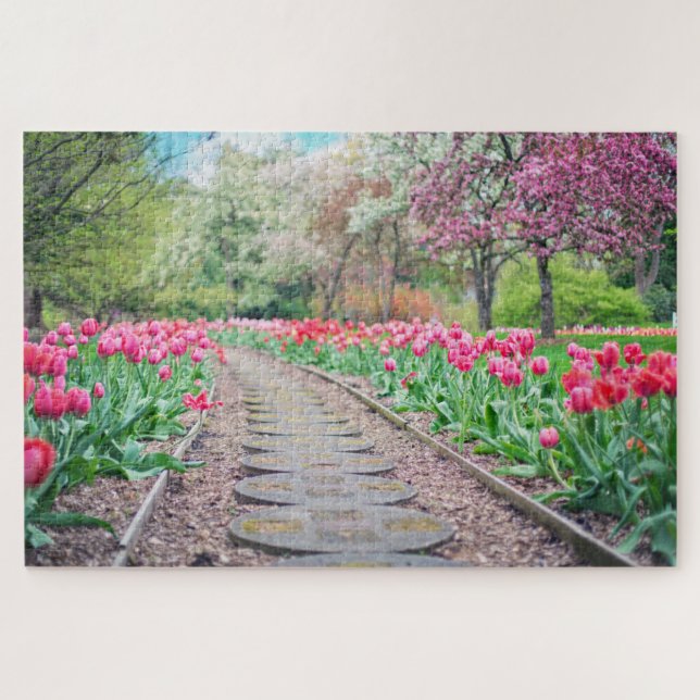 Scenic Tulip Path Jigsaw Puzzle (Horizontal)