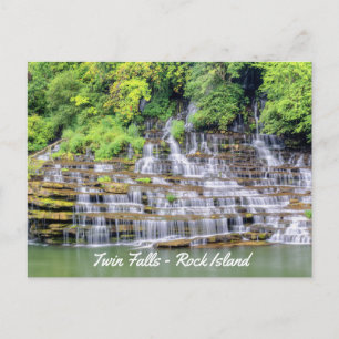 Scenic Twin Falls Rock Island Postcard