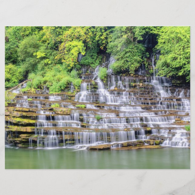 Scenic Twin Falls Rock Island Scrapbook Paper (Front)