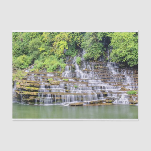 Scenic Twin Falls Rock Island Tissue Paper (Front)