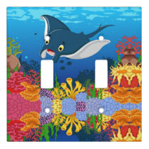 Scenic Underwater Display Stingray Corals Reed    Light Switch Cover