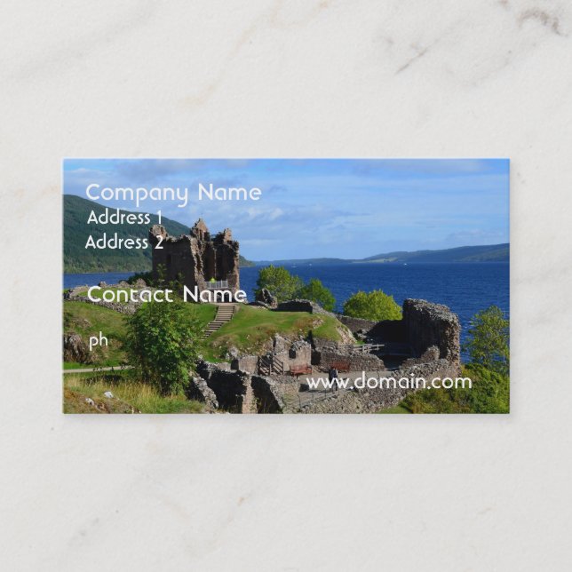 Scenic Urquhart Castle Ruins Business Card (Front)