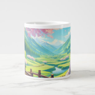 'Scenic Valley Landscape' Artistic Jumbo Mug