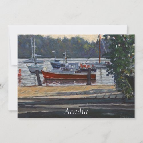 Scenic View of Boats in Acadia National Park Maine Holiday Card