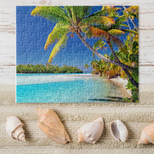 Scenic view of Cook Island Beach Tropical Jigsaw Puzzle