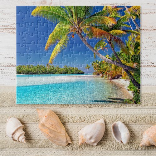Scenic view of Cook Island Beach  Tropical Jigsaw Puzzle