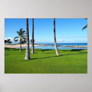 Scenic View of Hawaiian Lagoon Poster