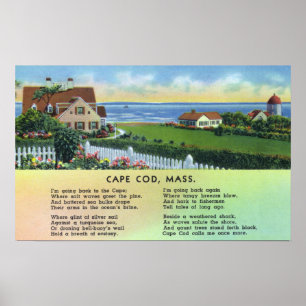 Scenic View of Homes with a Poem Poster