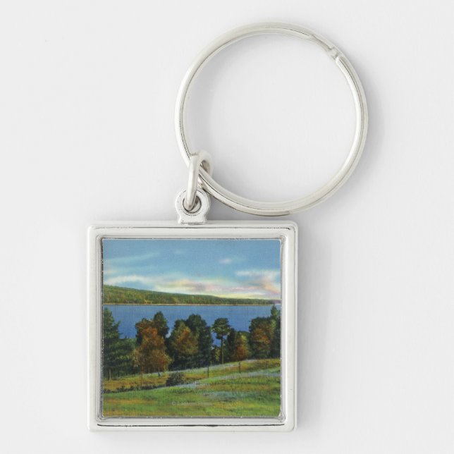 Scenic View of Lake Cobbosseecontee Keychain (Front)