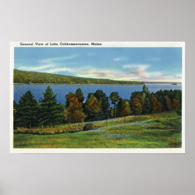 Scenic View of Lake Cobbosseecontee Poster (Front)