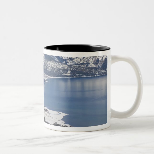 Scenic view of Lake Tahoe, USA Two-Tone Coffee Mug (Right)