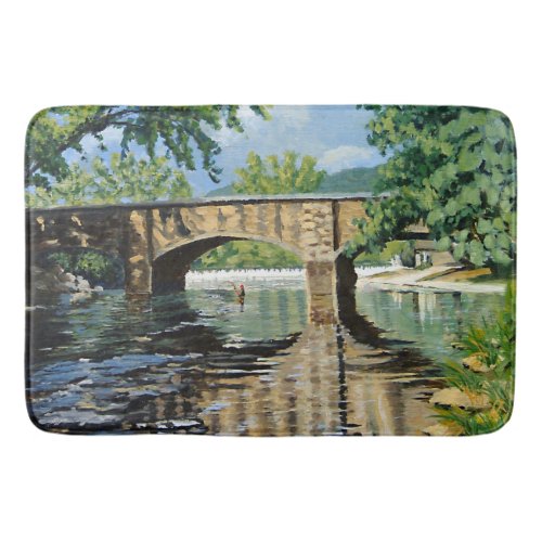 Scenic View of Missouri Trout Stream Fishing Bath Mat