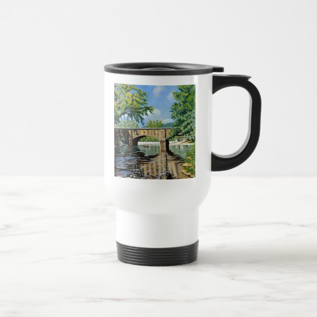 Scenic View of Missouri Trout Stream Fishing Travel Mug (Right)