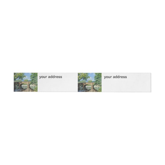 Scenic View of Missouri Trout Stream Fishing Wrap Around Address Label (Individual)