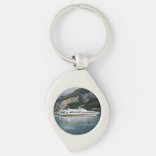 Scenic View of Passenger Boat in Capri Italy   Keychain