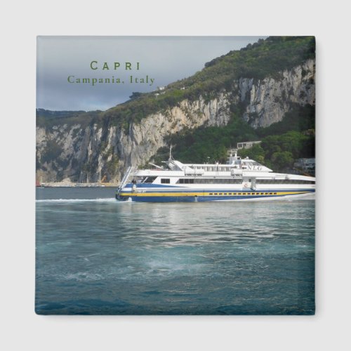 Scenic View of Passenger Boat in Capri Italy Magnet