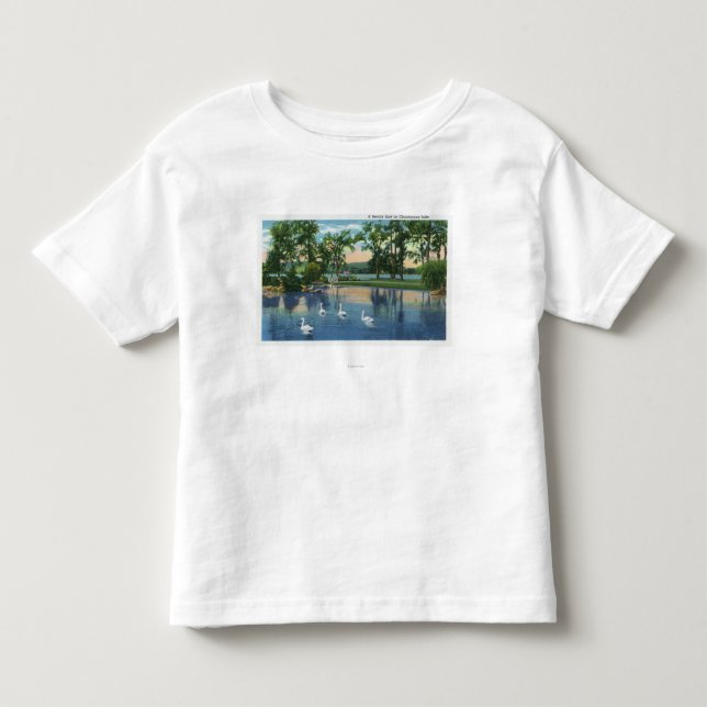 Scenic View of Swans on the Lake Toddler T-shirt (Front)