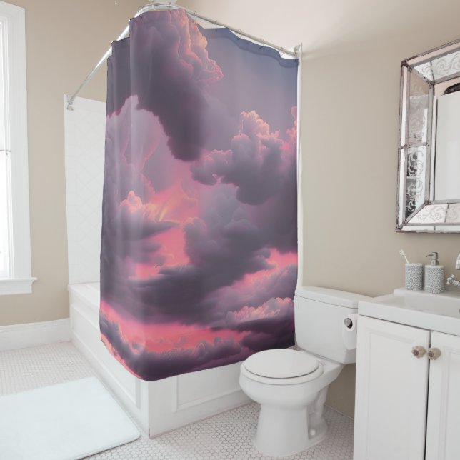 Scenic View Summer Sunset Shower Curtain (In Situ)