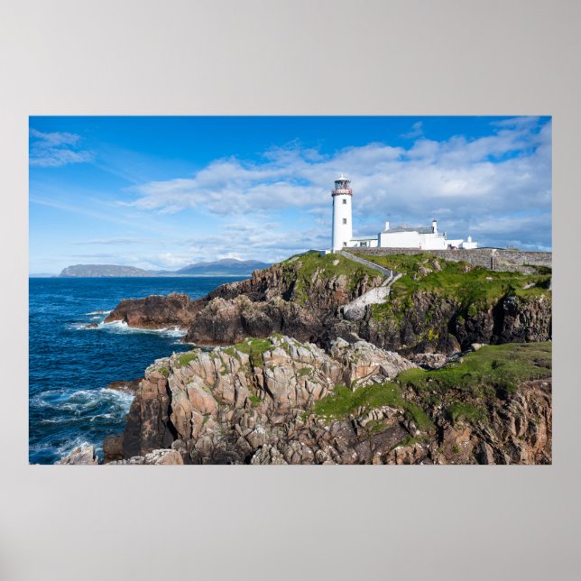 Scenic views of Fanad Head lighthouse Ireland Poster (Front)