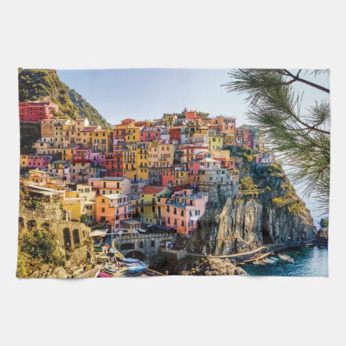 Scenic Village Cinque Terre Liguria Italy Kitchen Towel
