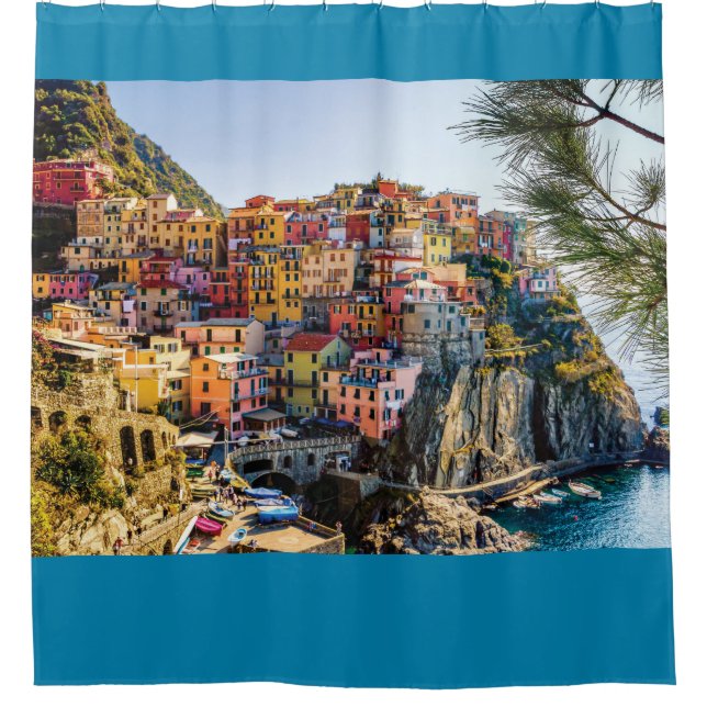 Scenic Village, Cinque Terre, Liguria, Italy Shower Curtain (Front)