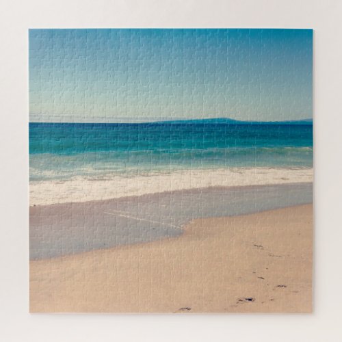 Scenic Vintage Style California Beach Photo Jigsaw Puzzle