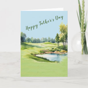 Scenic Watercolor Golf Theme Father's Day  Card