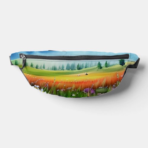 Scenic Watercolor Meadow Fanny Pack