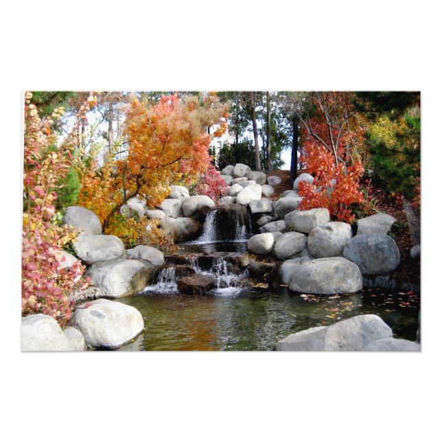Scenic Waterfall Colorful Trees and Rocks Poster (Front)