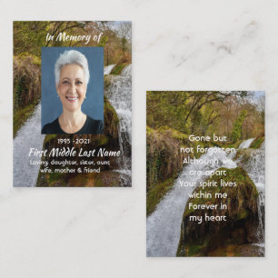 Scenic Waterfall Landscape  Memorial Keepsake  Business Card