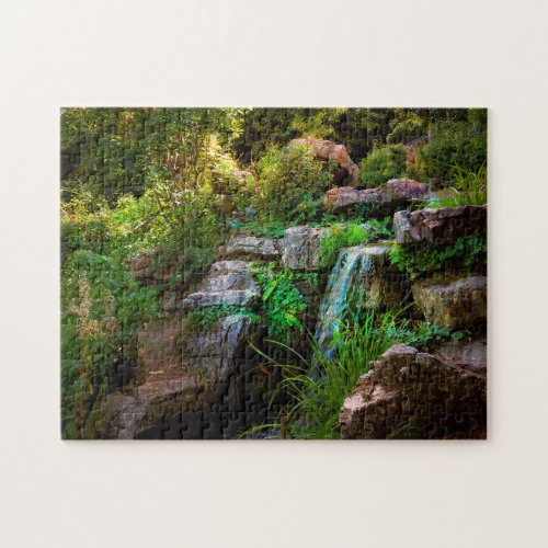 Scenic Waterfall picture in Japanese Rock Gardens Jigsaw Puzzle