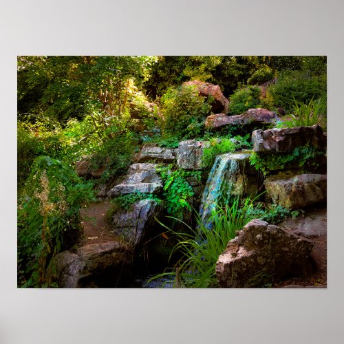 Scenic Waterfall picture in Japanese Rock Gardens Poster