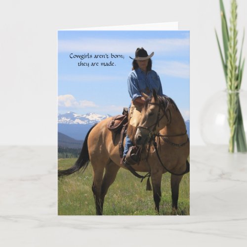 Scenic Western Cowgirl and Horse All Occasion Card