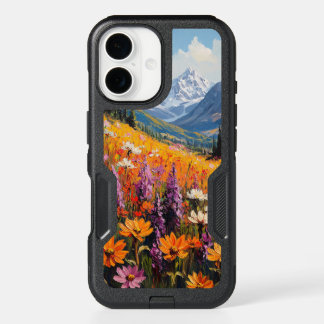 Scenic Wildflowers and Mountains Fine Art iPhone 16 Case