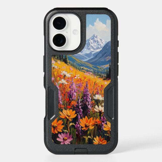 Scenic Wildflowers and Mountains Fine Art Otterbox iPhone Case (Back)